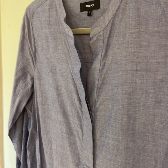 Theory blue tunic blouse EUC - Picture 3 of 4
